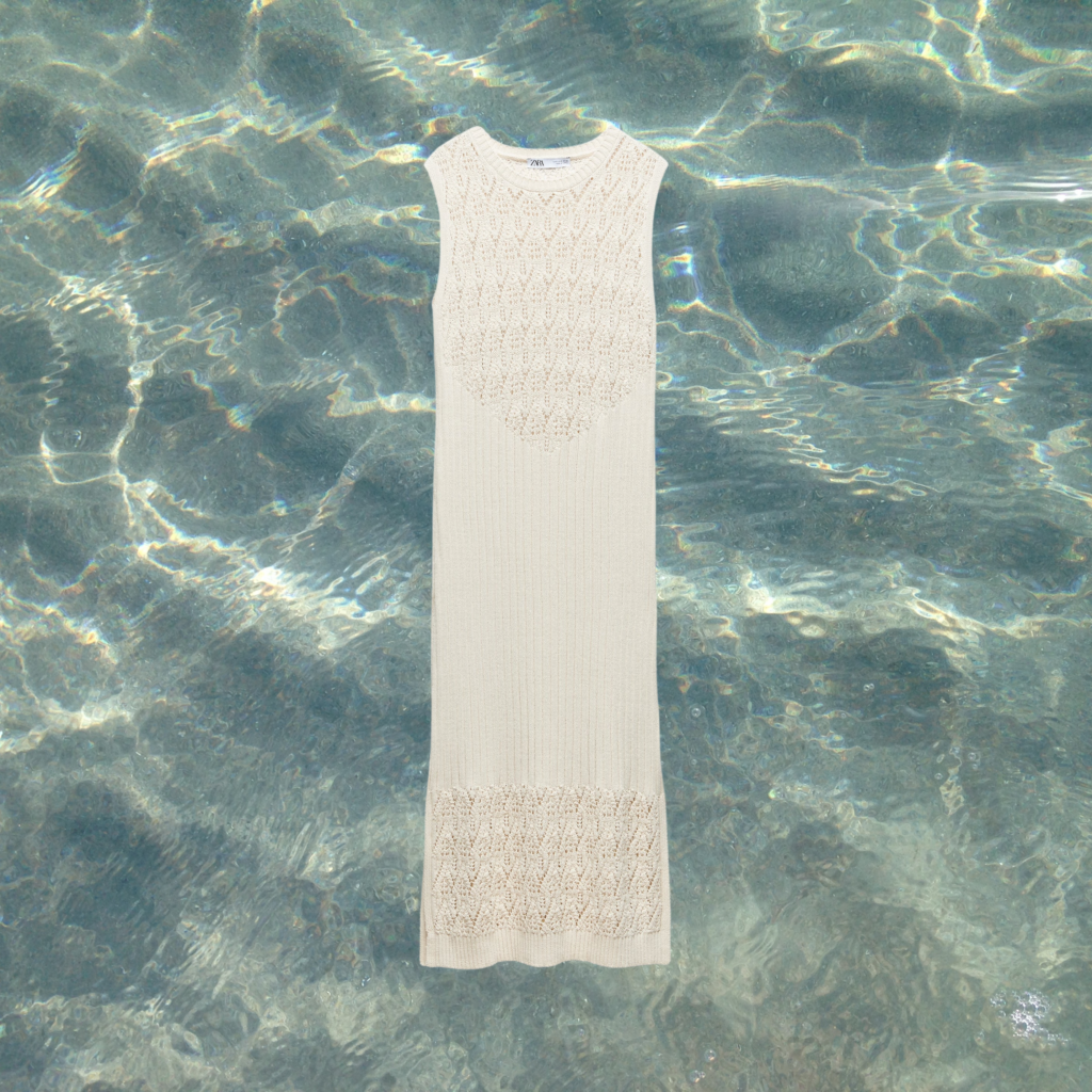 Strand Essentials: Strandkleid, Spitze, Ibiza-Style, Zara, Tirolerin, sommer 2023