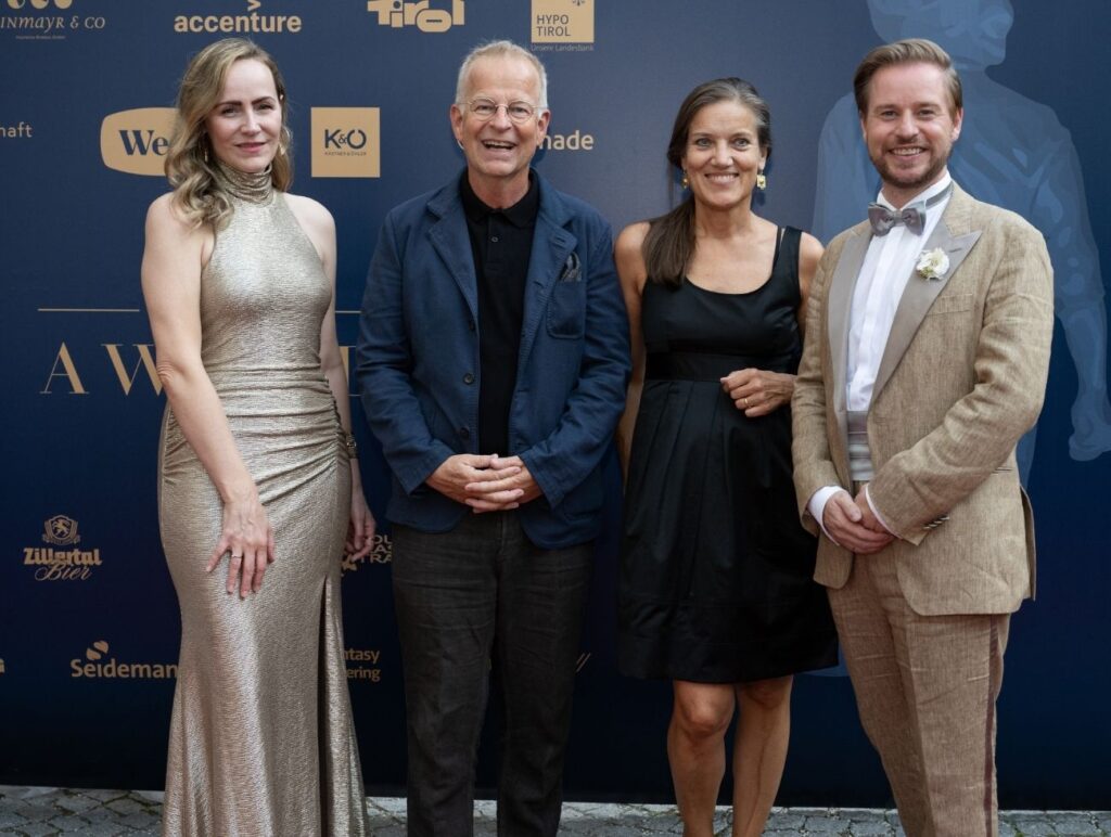 Katharina Zierl, Georg Loewit mit Susanne Loewit, Ferdinand Marquez beim TIROLERIN Award 2023