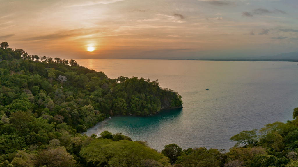 Cocos Island Ansicht von oben.