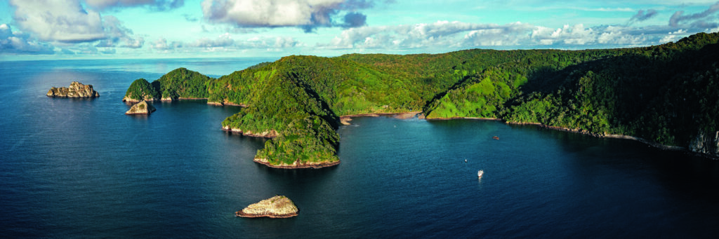 Cocos Island Ansicht von oben.