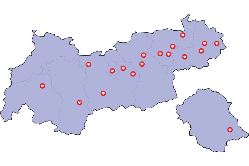 Mitmachende Orte von TIroler Gutscheine 