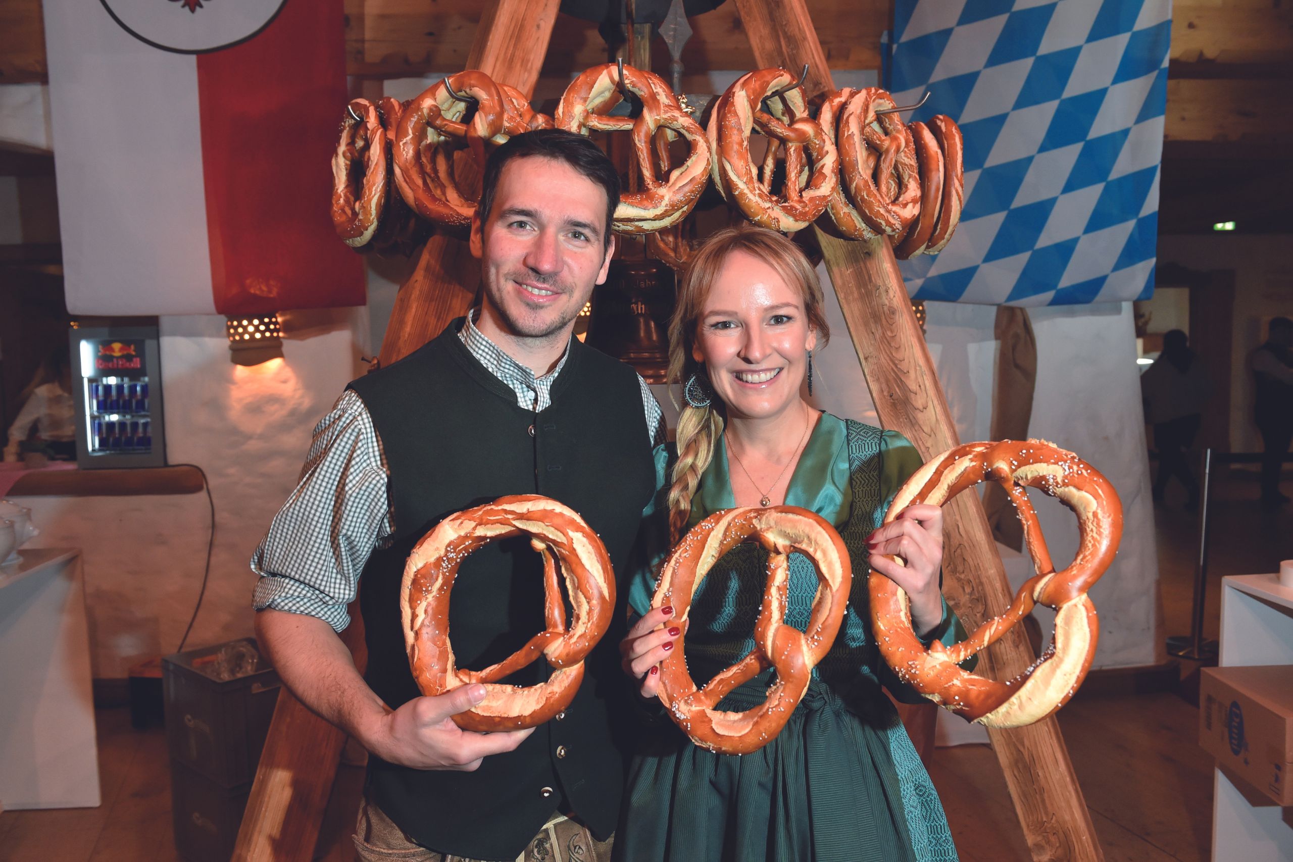 Weißwurstparty Stanglwirt: Felix Neureuther (Stiftung Naturhelden) und Maria Hauser (Stanglwirt)