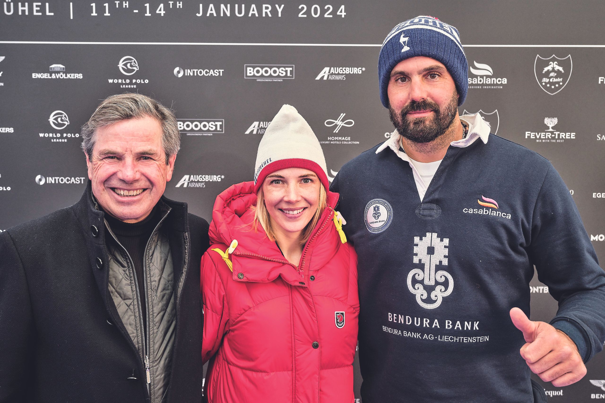 Toni Bodner (Kitzbühel Bergbahnen), Viktoria Veider-Walser (Kitzbühel Tourismus) und Tito Gaudenzi (Polo Club Kitzbühel)